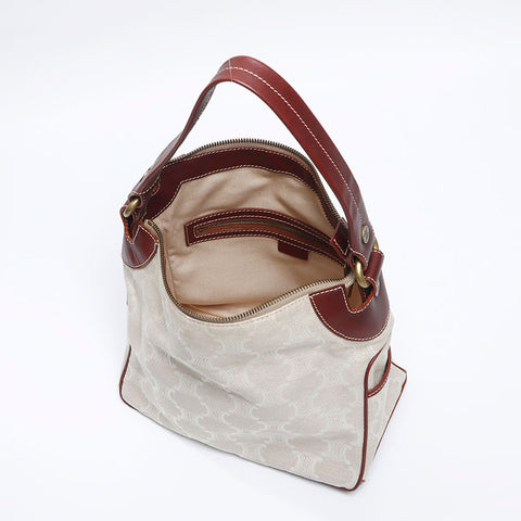 セリーヌ CELINE マカダム キャンバス ショルダーバッグ ベージュ WS13711