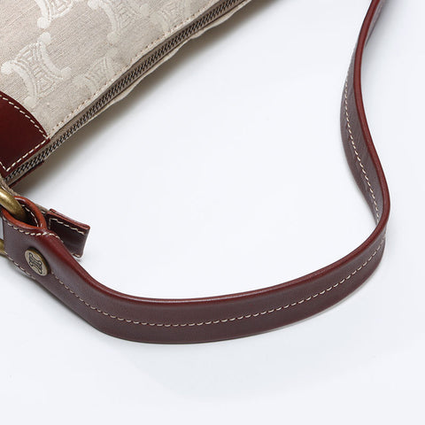 セリーヌ CELINE マカダム キャンバス ショルダーバッグ ベージュ WS13711