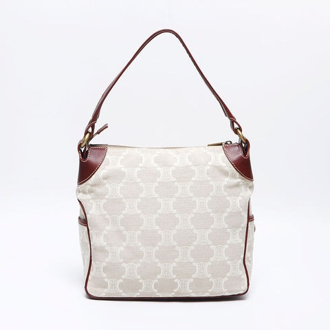 CELINE macadam canvas Shoulder Bag beige WS13711