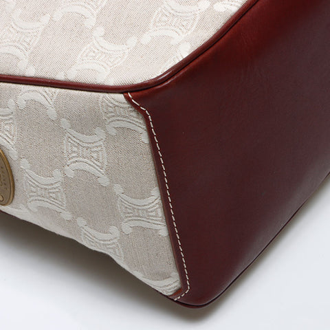 CELINE macadam canvas Shoulder Bag beige WS13711