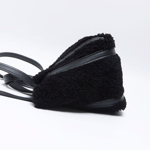 BALENCIAGA Everyday Bucket Boa North South Shoulder Bag black WS13714