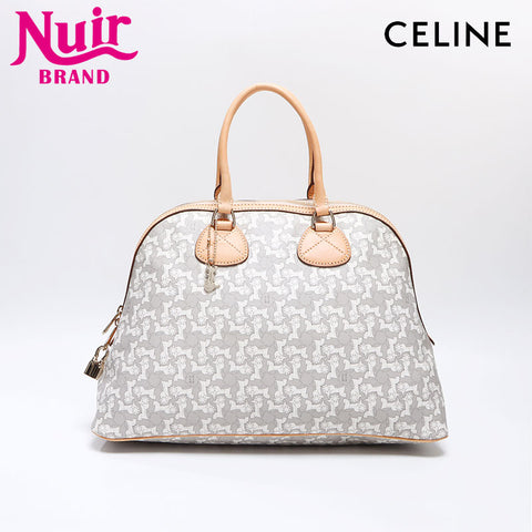 セリーヌ CELINE 馬車柄 サルキー PVC ボストンバッグ ハンドバッグ グレー WS13715