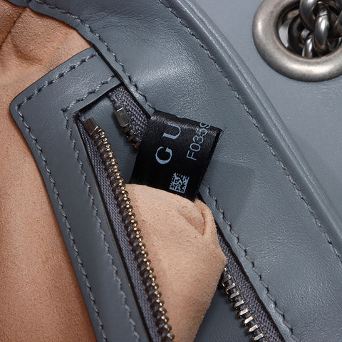 グッチ GUCCI GGマーモント ミディアム チェーン 443497 ショルダーバッグ グレー WS13716