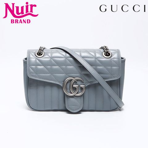 グッチ GUCCI GGマーモント ミディアム チェーン 443497 ショルダーバッグ グレー WS13716