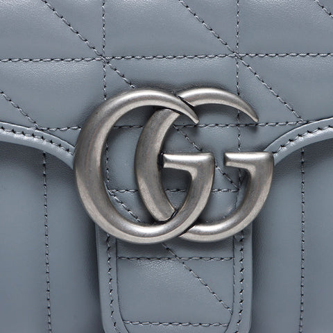 グッチ GUCCI GGマーモント ミディアム チェーン 443497 ショルダーバッグ グレー WS13716