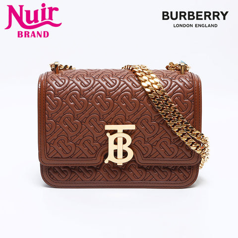 バーバリー BURBERRY TB モノグラム レザー ショルダーバッグ ブラウン WS13717