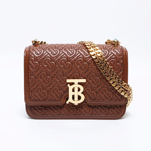 バーバリー BURBERRY TB モノグラム レザー ショルダーバッグ ブラウン WS13717