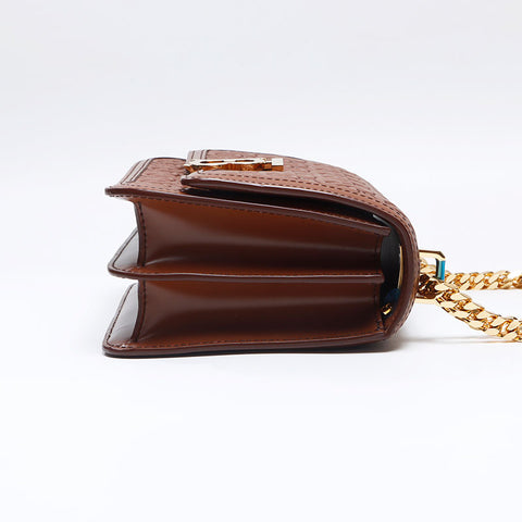 バーバリー BURBERRY TB モノグラム レザー ショルダーバッグ ブラウン WS13717