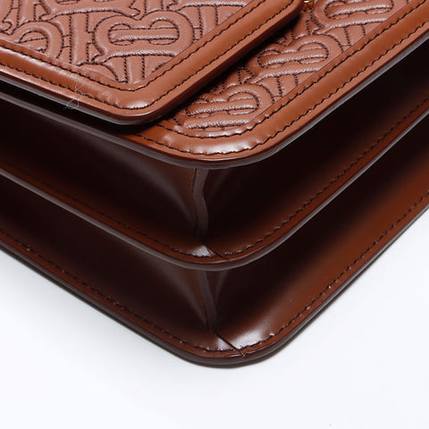 バーバリー BURBERRY TB モノグラム レザー ショルダーバッグ ブラウン WS13717