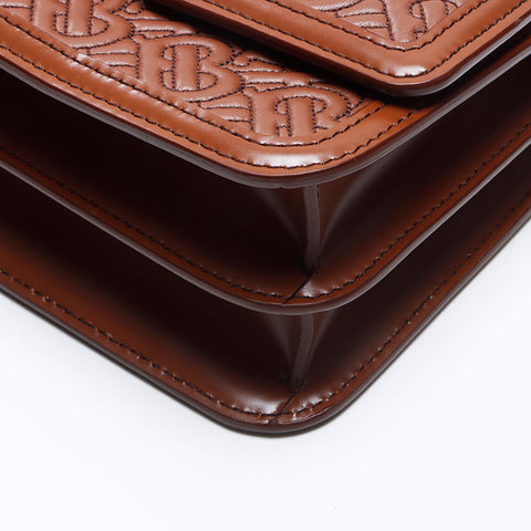 バーバリー BURBERRY TB モノグラム レザー ショルダーバッグ ブラウン WS13717