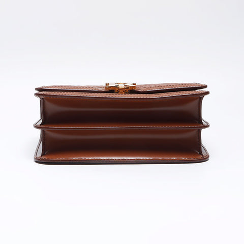 バーバリー BURBERRY TB モノグラム レザー ショルダーバッグ ブラウン WS13717
