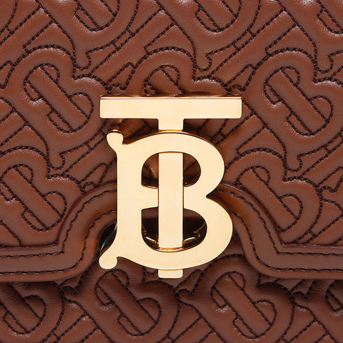 バーバリー BURBERRY TB モノグラム レザー ショルダーバッグ ブラウン WS13717