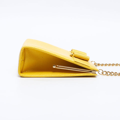 Salvatore Ferragamo Vara Chain Mini Shoulder Bag yellow WS13718