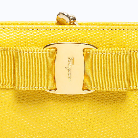サルヴァトーレフェラガモ Salvatore Ferragamo ヴァラ チェーン ミニ ショルダーバッグ イエロー WS13718