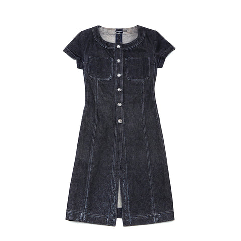 Chanel CHANEL Denim Dress Black WS1371