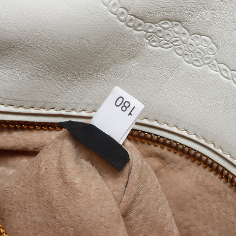 PRADA Leather 2way Logo Handbag white WS13720