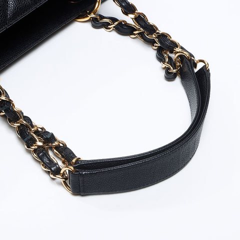 シャネル CHANEL 19番台 2014 キャビアスキン GST トートバッグ ブラック WS13721
