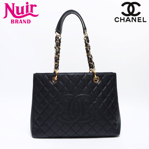シャネル CHANEL 19番台 2014 キャビアスキン GST トートバッグ ブラック WS13721