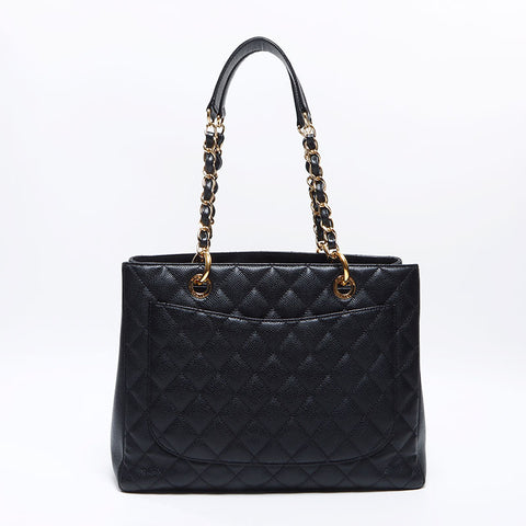 シャネル CHANEL 19番台 2014 キャビアスキン GST トートバッグ ブラック WS13721