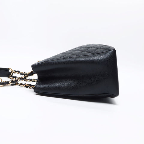 シャネル CHANEL 19番台 2014 キャビアスキン GST トートバッグ ブラック WS13721