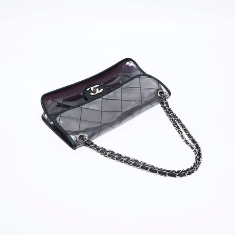 シャネル CHANEL クリア チェーン ビニール フラップ 11番台 2006-2008 ショルダーバッグ ブラック WS13722