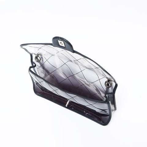 シャネル CHANEL クリア チェーン ビニール フラップ 11番台 2006-2008 ショルダーバッグ ブラック WS13722