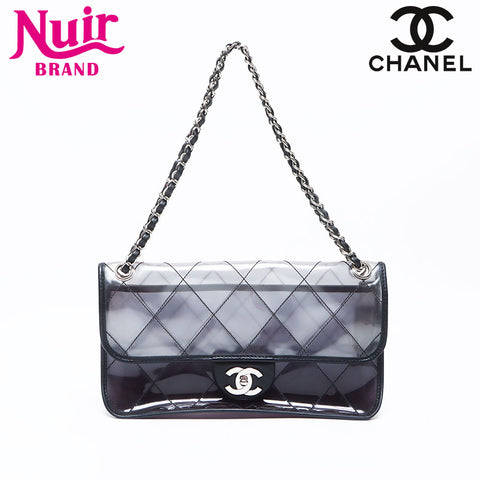 シャネル CHANEL クリア チェーン ビニール フラップ 11番台 2006-2008 ショルダーバッグ ブラック WS13722