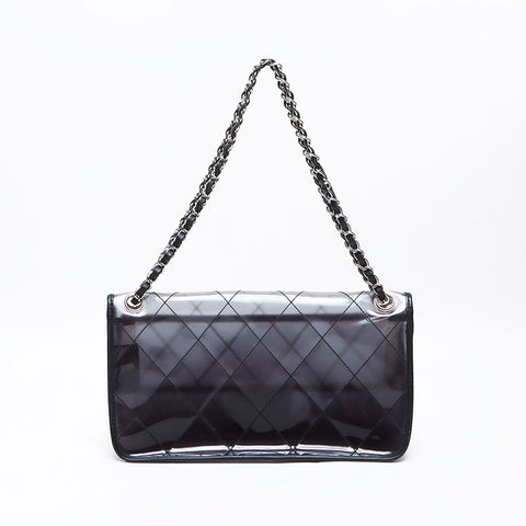 シャネル CHANEL クリア チェーン ビニール フラップ 11番台 2006-2008 ショルダーバッグ ブラック WS13722