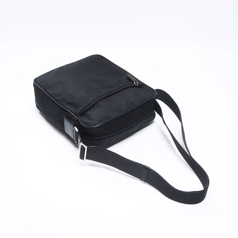 PRADA triangle logo nylon Shoulder Bag black WS13723