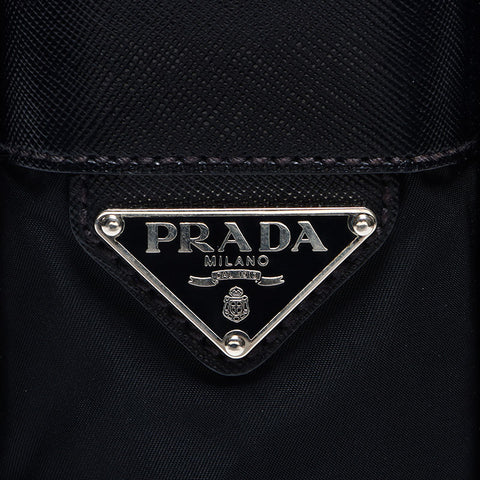 PRADA triangle logo nylon Shoulder Bag black WS13723
