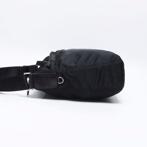PRADA Nylon triangle logo Shoulder Bag black WS13726