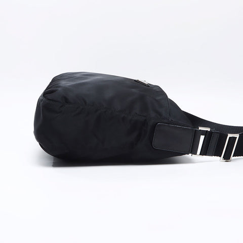 PRADA Nylon triangle logo Shoulder Bag black WS13726