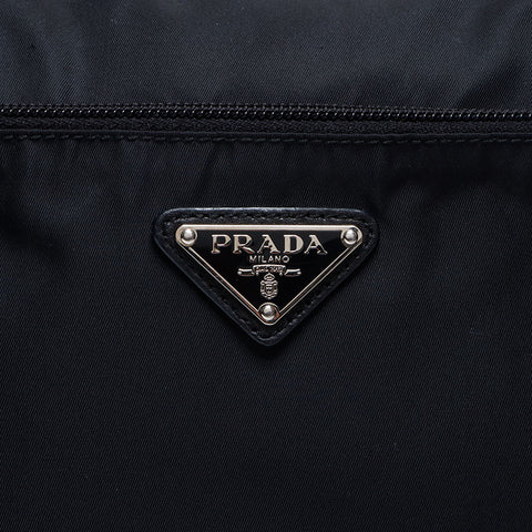 PRADA Nylon triangle logo Shoulder Bag black WS13726