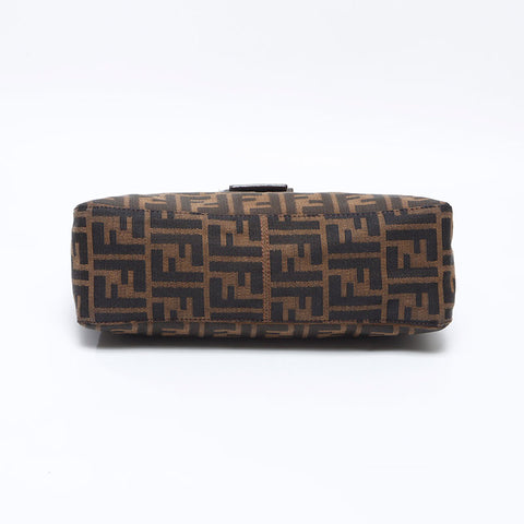 FENDI Mamma Canvas Zucca Shoulder Bag Brown WS13727