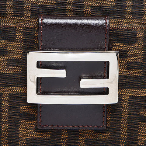 FENDI Mamma Canvas Zucca Shoulder Bag Brown WS13727