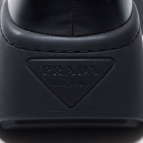 プラダ PRADA 21AW ブラッシュドレザープラットフォームソールダービーシューズ 2EG312 ブラック Size:5.5 24.5cm スニーカー ブラック WS13728