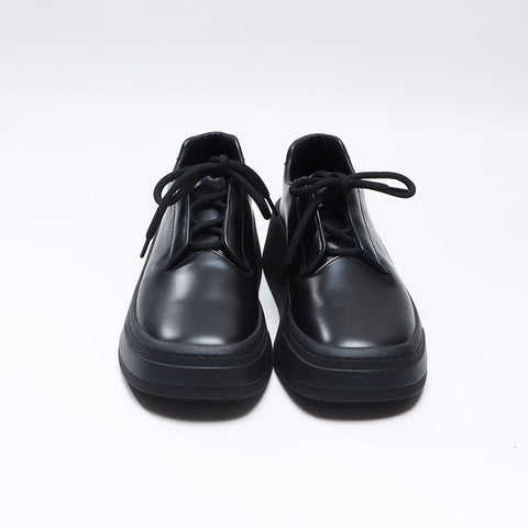 プラダ PRADA 21AW ブラッシュドレザープラットフォームソールダービーシューズ 2EG312 ブラック Size:5.5 24.5cm スニーカー ブラック WS13728