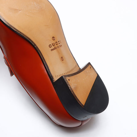 GUCCI Leather Tassel Size:8 10.6" loafers leather Brown WS13730