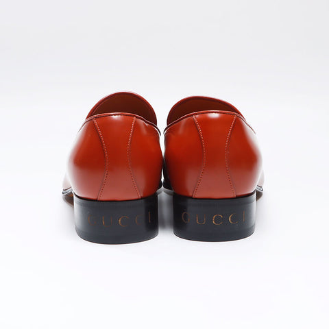 GUCCI Leather Tassel Size:8 10.6" loafers leather Brown WS13730