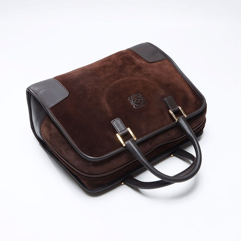 ロエベ LOEWE アナグラム スエード アナグラム ハンドバッグ ブラウン WS13734
