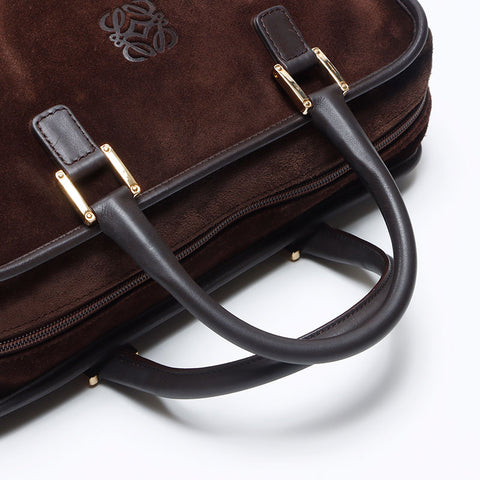 ロエベ LOEWE アナグラム スエード アナグラム ハンドバッグ ブラウン WS13734