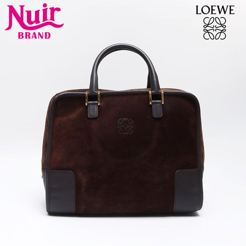 ロエベ LOEWE アナグラム スエード アナグラム ハンドバッグ ブラウン WS13734