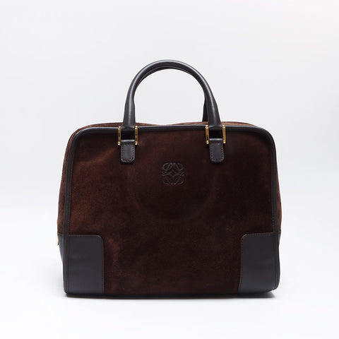 ロエベ LOEWE アナグラム スエード アナグラム ハンドバッグ ブラウン WS13734