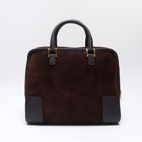 ロエベ LOEWE アナグラム スエード アナグラム ハンドバッグ ブラウン WS13734