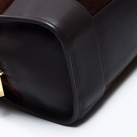 ロエベ LOEWE アナグラム スエード アナグラム ハンドバッグ ブラウン WS13734