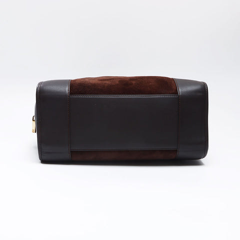 ロエベ LOEWE アナグラム スエード アナグラム ハンドバッグ ブラウン WS13734
