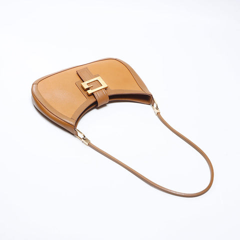 グッチ GUCCI レザー ロゴ ショルダーバッグ ブラウン WS13735