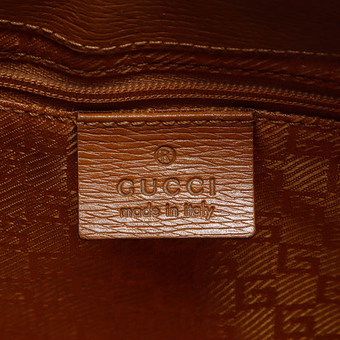 グッチ GUCCI レザー ロゴ ショルダーバッグ ブラウン WS13735