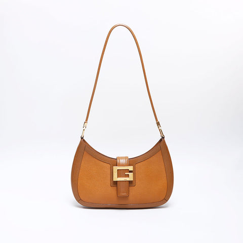 グッチ GUCCI レザー ロゴ ショルダーバッグ ブラウン WS13735