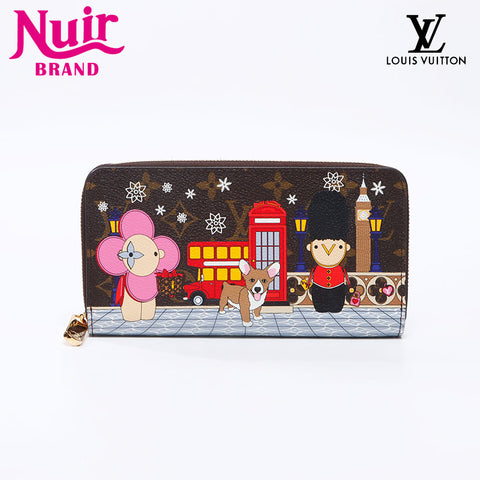 LOUIS VUITTON Monogram Zippy Wallet Graphic Christmas Limited 2021s Purse Brown WS13737